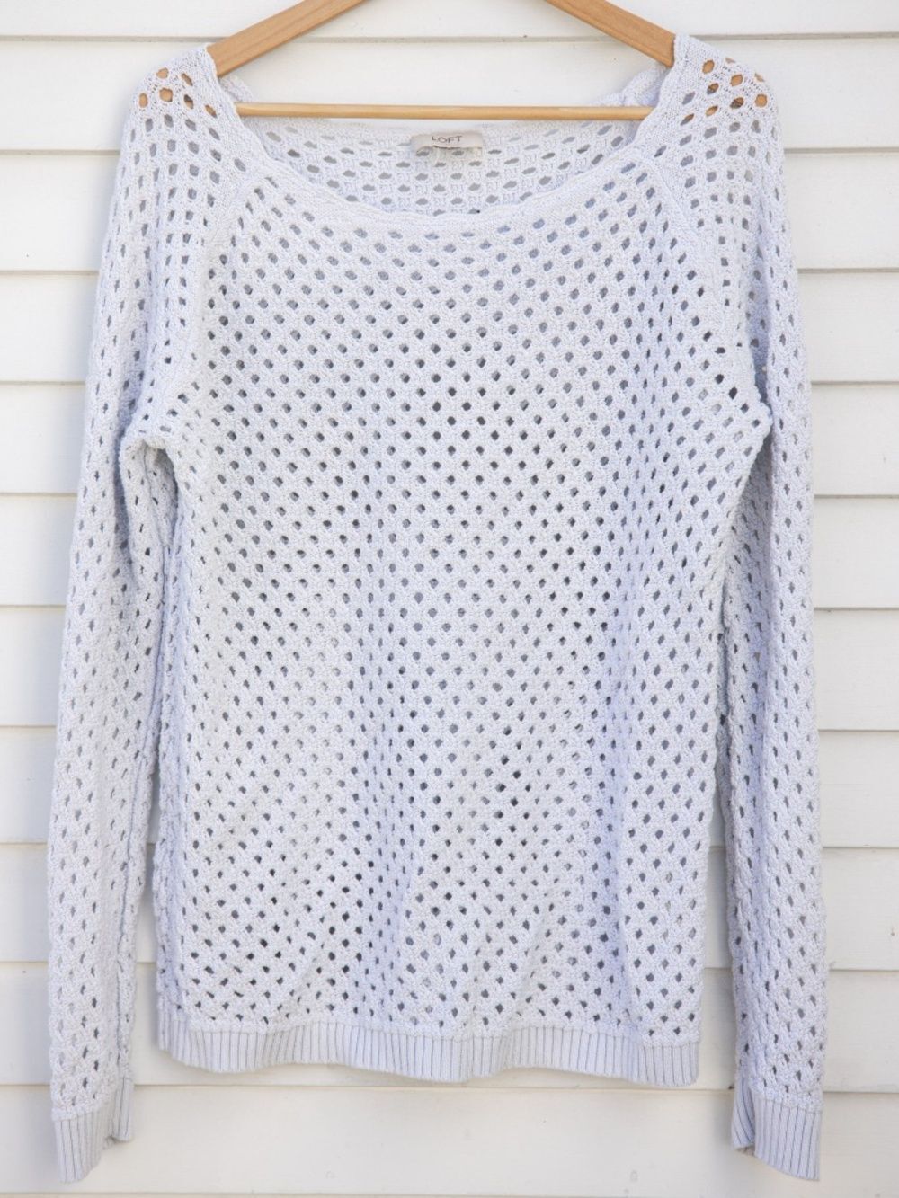 Ann Taylor Open Weave Scoop Neck Sweater